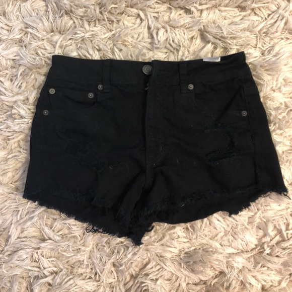 American Eagle Black Denim Shorts - Picture 1 of 1